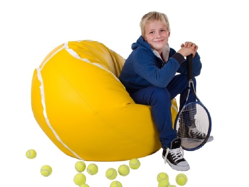 Fotoliu puf Tenis XXL (Galben + Alb)