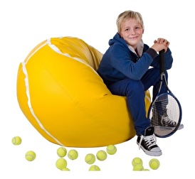 Fotoliu puf Tenis XXL (Galben + Alb)