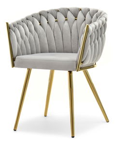 Jedálenská stolička Radio (sivá + zlatá)