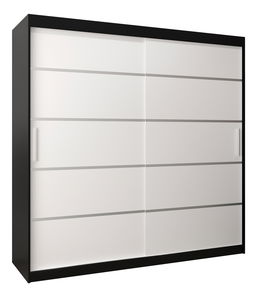 Ruhásszekrény 250 cm Verika 1 250 (fekete + fehér)