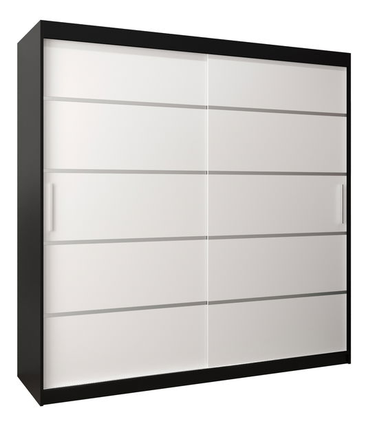 Dulap de haine 250 cm Verika 1 250 (negru + alb)