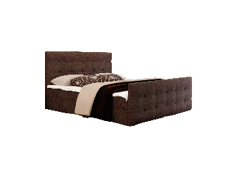 Manželská posteľ  Boxspring 180 cm Milagros 2 (tmavohnedá) (s matracom a úložným priestorom)