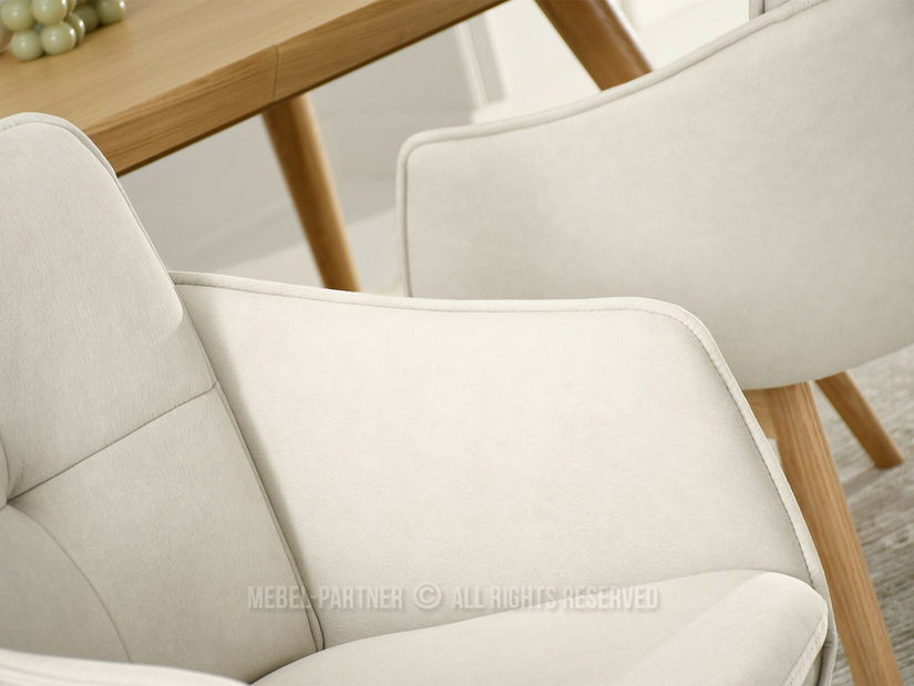 Jedálenská stolička Minimas (krémová + dub)