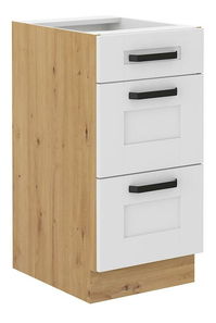 Dulap superior de bucătărie Lucid 40 D 3s BB (Cadru: stejar artisan + front: mdf alb)