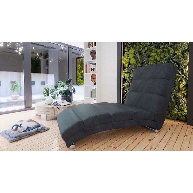 Fotoliu relax tapițat Laresa (piele ecologică Soft 011 (Negru) + Lawa 07)