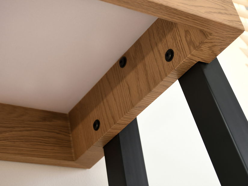 Konzolový stolík Mukusiz (dub + čierna)