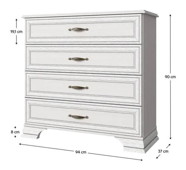 Komód 4 fiókos Trippy (woodline krém) 