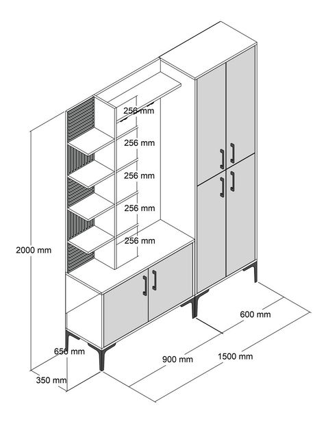 Mobilier hol Valery 5 (alb)