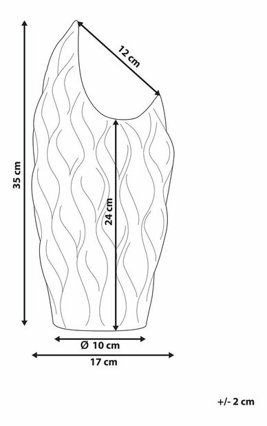 Vază HARDALES 35 cm (sticlă laminat) (argintiu)