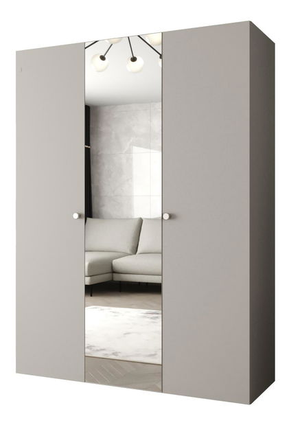 Dulap de haine 150 cm Parna 2 (Cașmir + Argintiu)