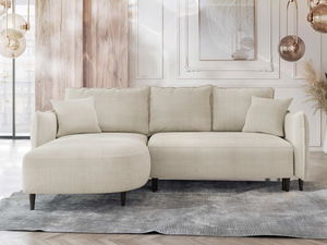 Rohová sedačka Evorde (krémová) (s úl. priestorom) (L)