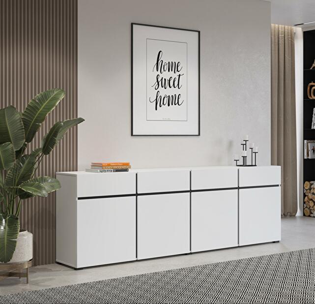 Komód Crossroad W25 (fekete + fehér)