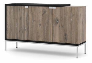 Szekrény 143 3D Toleo (flasgstaff tölgy + fekete + ezüst)