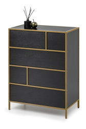 Komoda Soren Kom (crno drvo + zlatna)