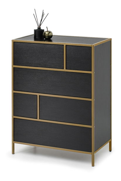 Komoda Soren Kom (crno drvo + zlatna)