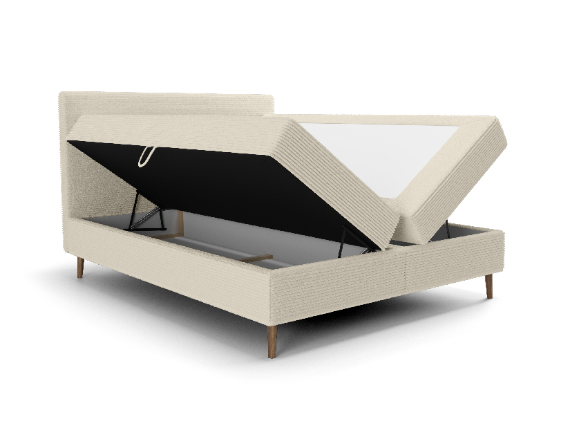 Bračni krevet 200 cm Napoli Comfort (krem) (s podnicom, s prostorom za odlaganje)