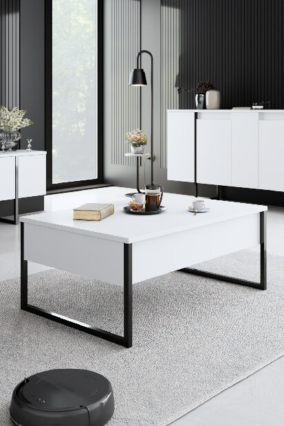 Mobilier living Luna (Alb + Negru)