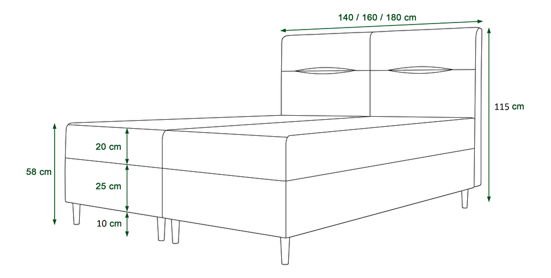 Bračni krevet Boxspring 180 cm Saruta (bež) (s madracem i prostorom za odlaganje)