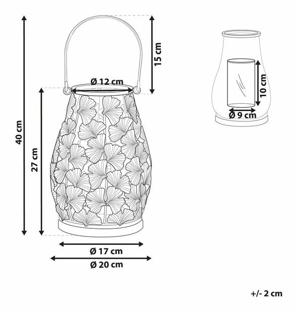 Felinar decorativ SOMME (auriu)