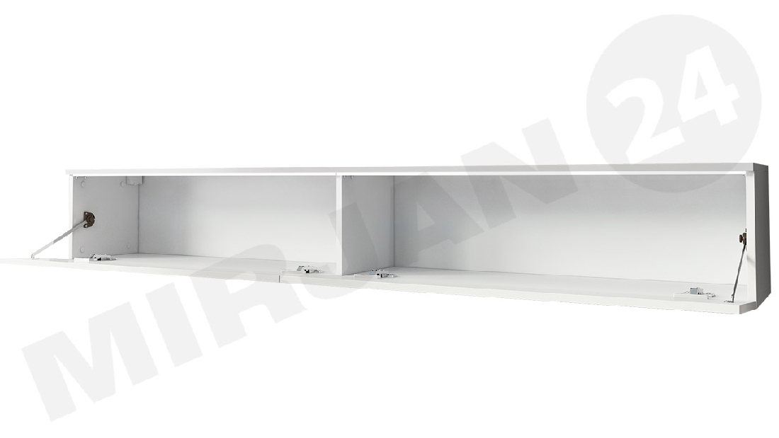 TV stolík/skrinka Dilune 180 (betón + biely lesk) (osvetlenie led biele)