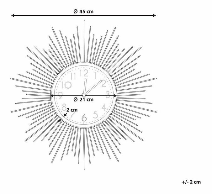 Nástenné hodiny SOLLA (zlatá) *výpredaj