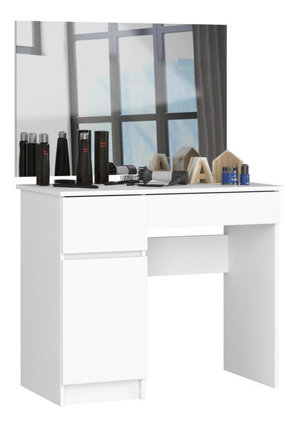 Toaletný stolík Parijat (biela) (so zrkadlom) (L)