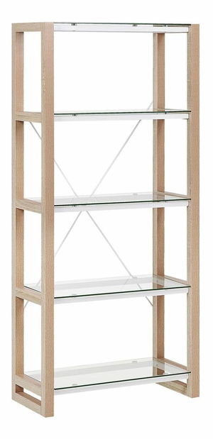 Regál JANAS (svetlé drevo + biela)