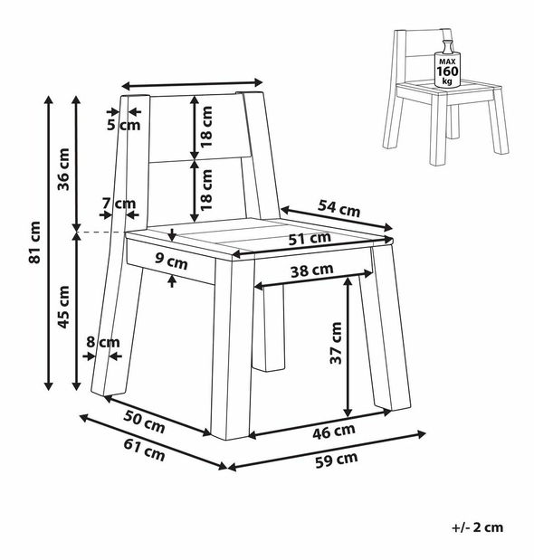 Záhradná stolička LIVIGNO (svetlé drevo)