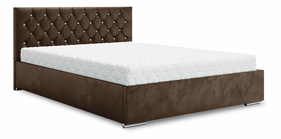 Bračni krevet 180 cm Kerry (smeđa) (s podnicom i prostorom za odlaganje)