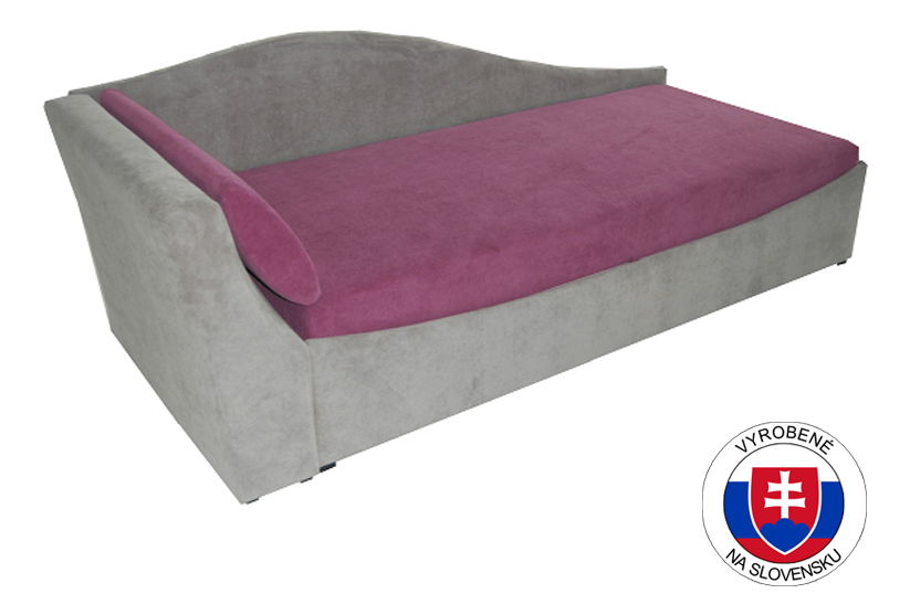 Váľanda Wave 90 cm šedá/fialová, ľavá