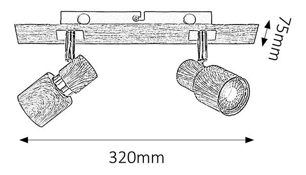 Bodové svietidlo Merkur 6126 (dub zvetraný)