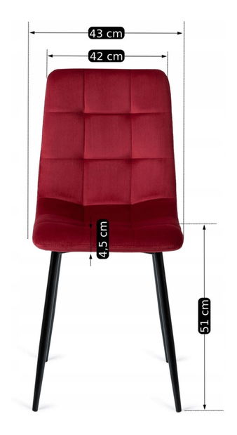 Scaun sufragerie Permite (bordo) 