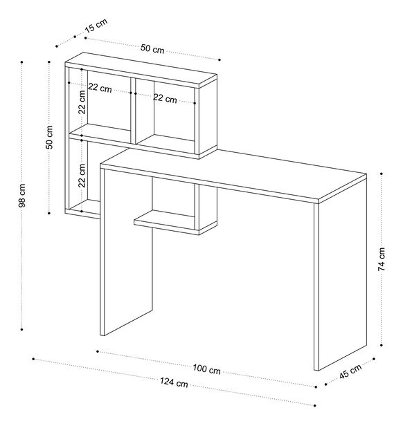 PC stolík Adely (Biela + Dub)