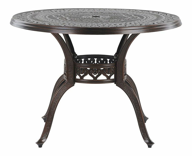 Set de masă pentru grădină SALIO (metal) (maro) (pentru 4 persoane)