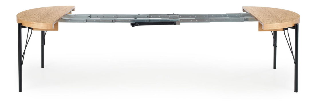 Jedálenský stôl Inarus (dub prírodný + čierna) (pre 4 až 8 osôb)