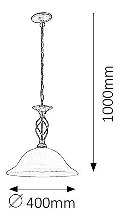 Závesné svietidlo Beckworth 7136 (bronzová + ryžové kamenné sklo)
