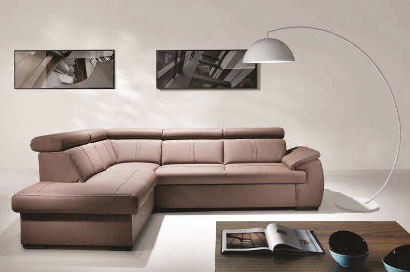 Kožená rohová sedačka BRW City 2,5FL-OTM/BK P (L)