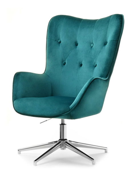 Fotel Truni (türkiz + króm)