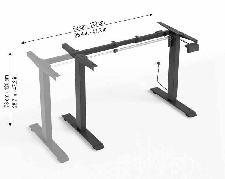 Konstrukcija pod PC stolić RXD1-2-2RR_C Motiva (crna)