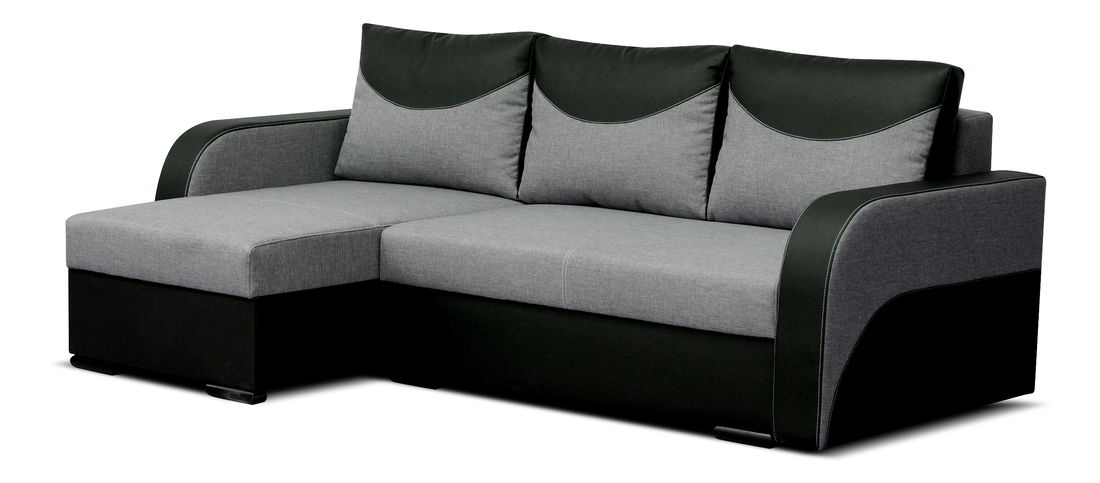 Sarokkanapé Fanny (szürke + fekete) (B)
