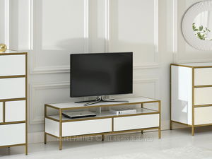 TV stolić/ormarić Soren Rtv (bijelo drvo + zlatna)