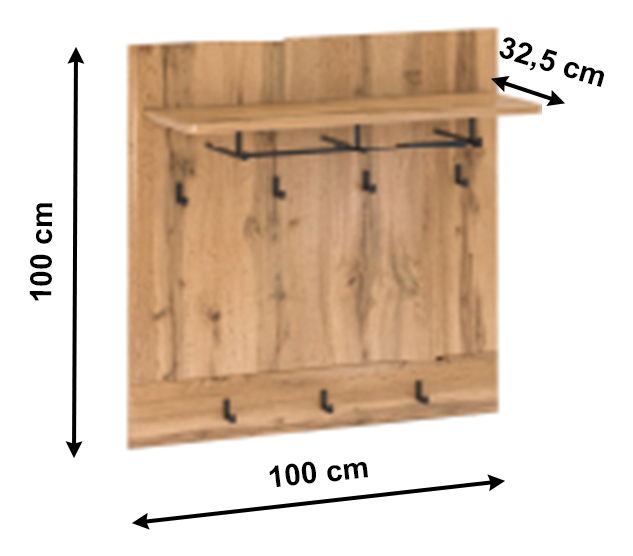 Ruhaakasztós panel Palper X (appalache tölgy)