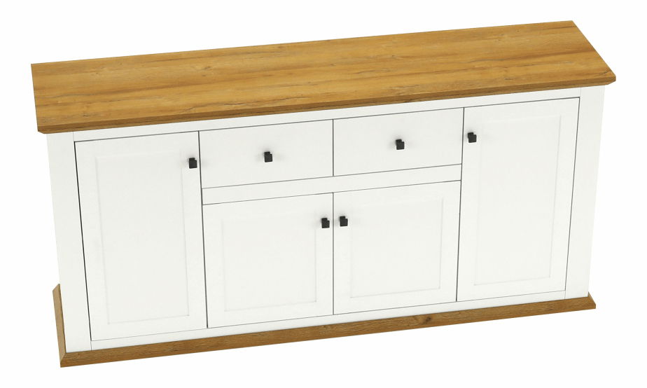 Komód Leoras MZ9 (fehér + grand tölgy)