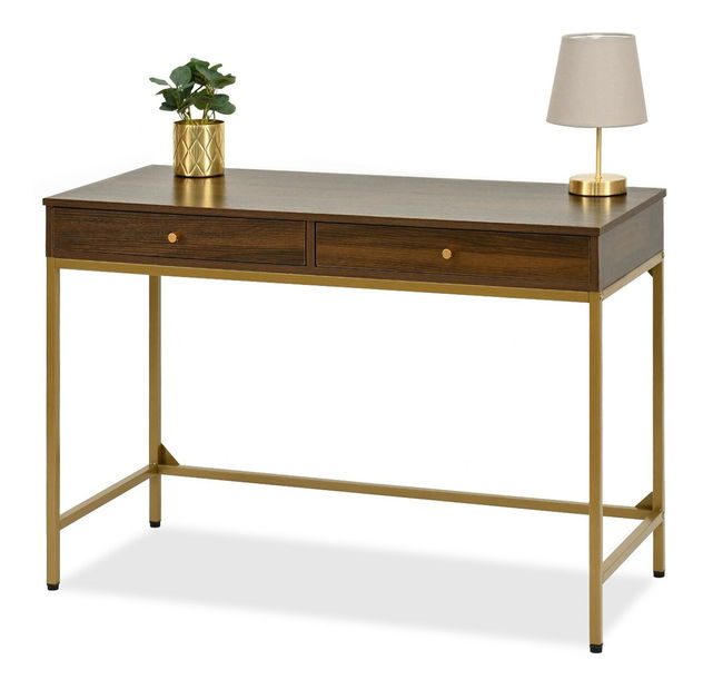 PC asztal Kaplan (dió + arany)