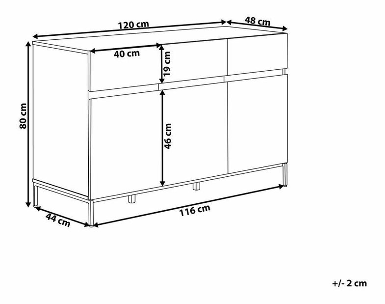 Komoda Serviceton (svetlé drevo)