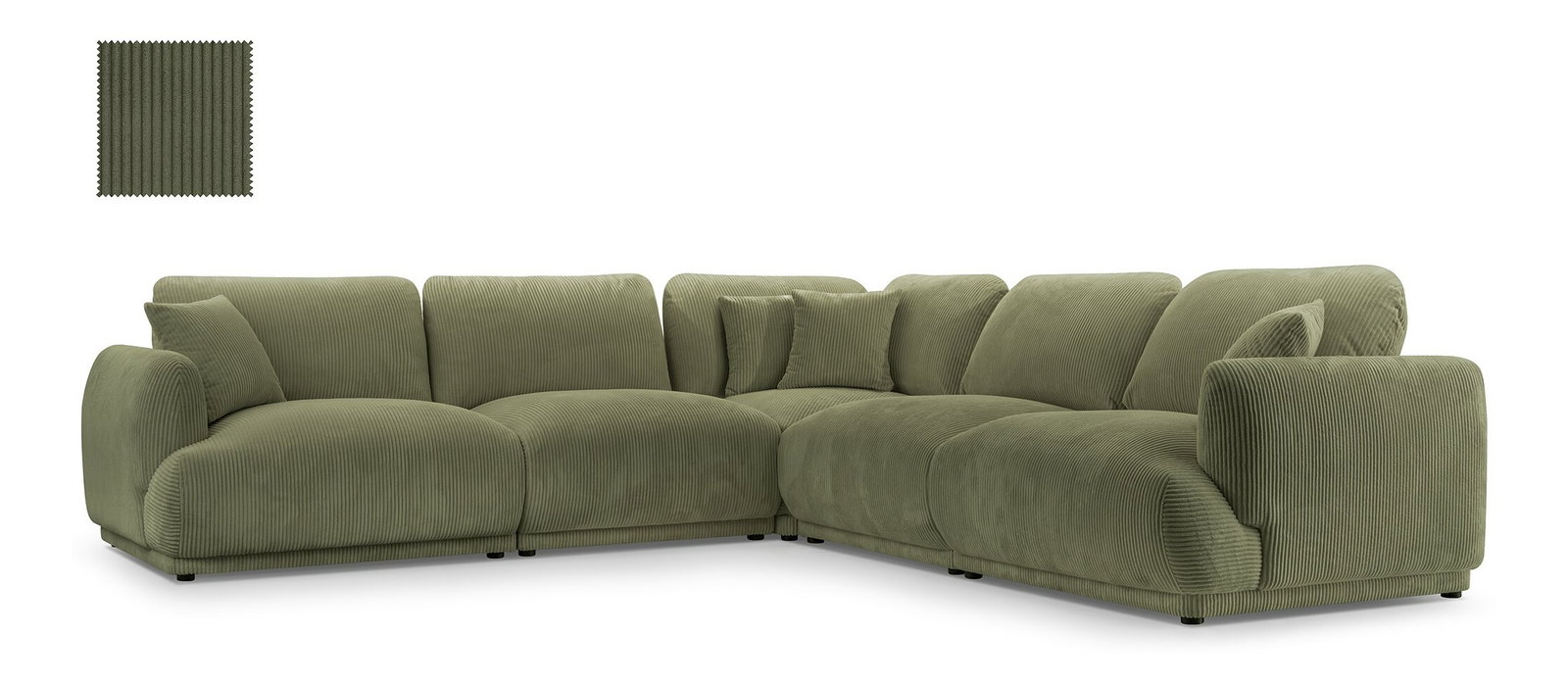 Rohová sedačka Chako (L) (zelená)