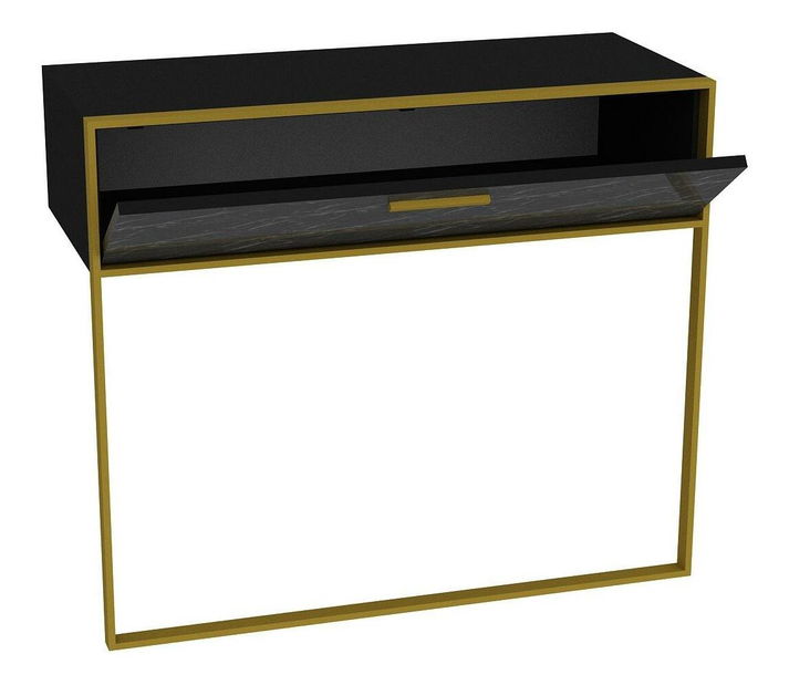 Măsuță consolă Poppy (auriu + negru)