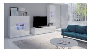 Mobilier living Badiani VII (alb + alb lucios)