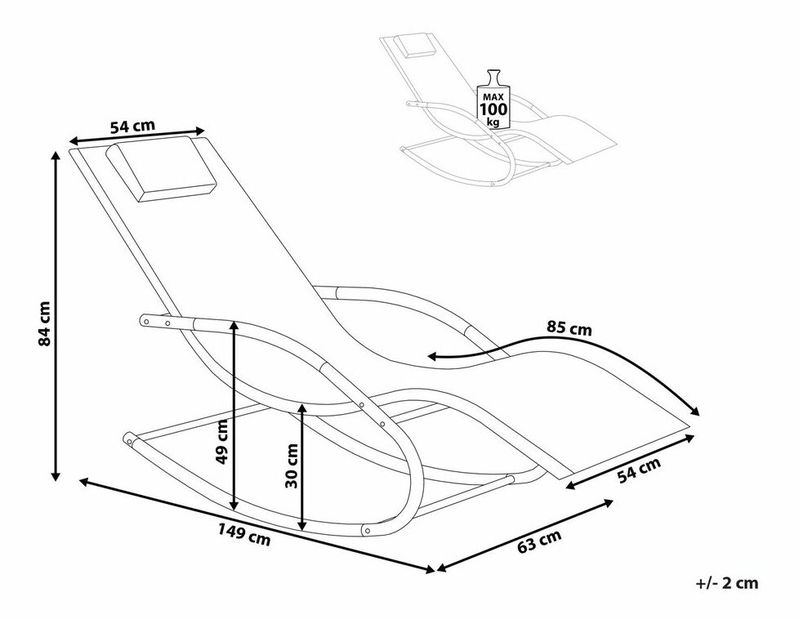 Záhradné lehátko Carro (modrá)