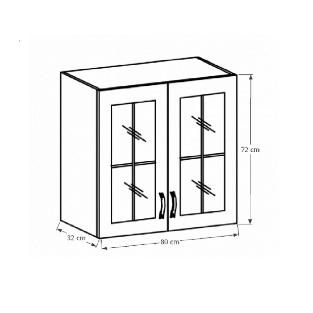 Dulap superior de bucătărie G80S Sillina (nuc milano)